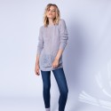 Long hemstitched jumper made of mohair - Emeline