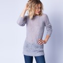 Long hemstitched jumper made of mohair - Emeline