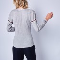 Wool jumper with tricolour rib stitches - Edouard