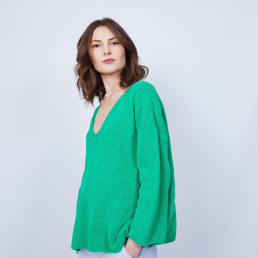 Pull en coton col V - Mariette