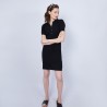 Robe col polo en coton - Jacee 6410 noir - 01 Noir