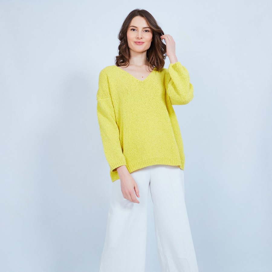 Pull en coton col V - Mariette