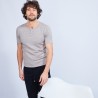 Cotton and cashmere T-shirt with Tunisian collar - Harumi
