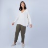 Pull ample col V en laine et soie - Baba