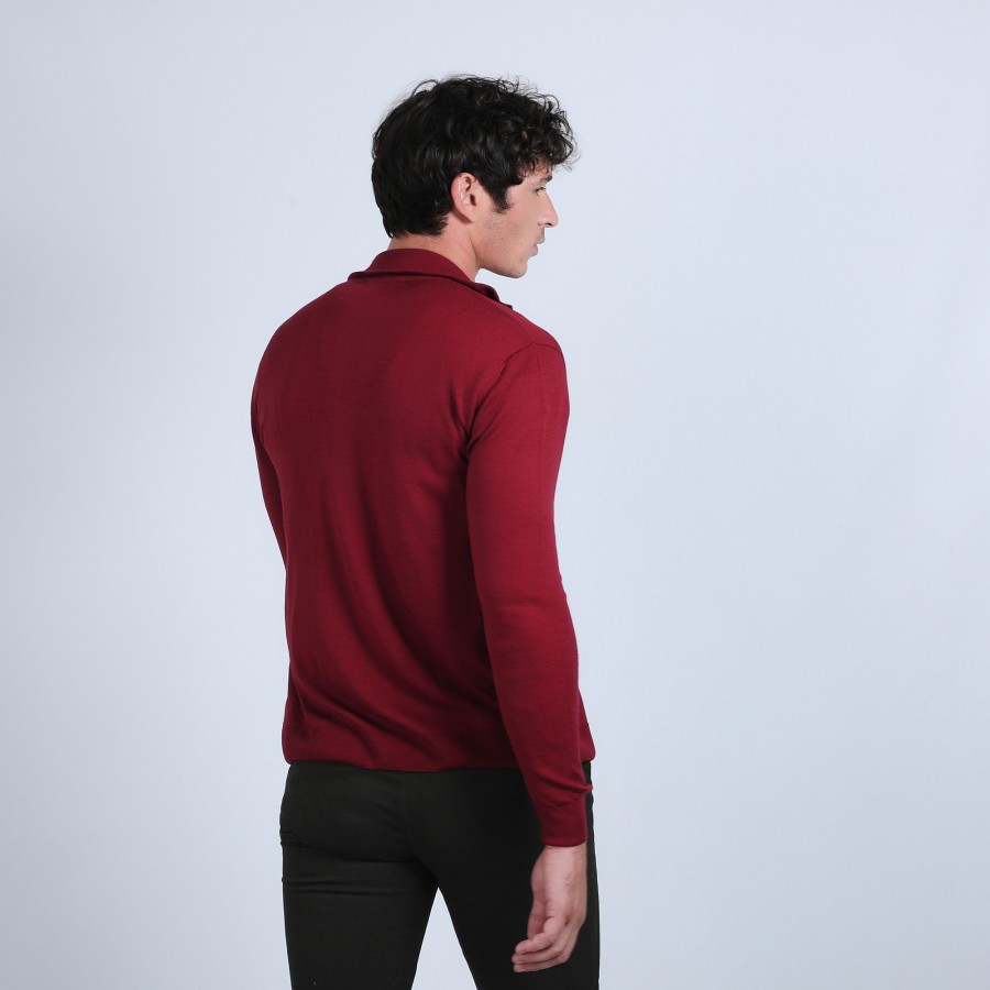 Zipped merino wool cardigan - Estian
