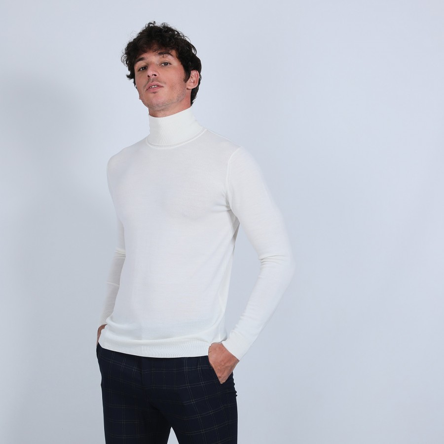 Roll-neck jumper in merino wool - Enzo