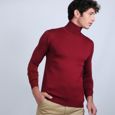 Roll-neck jumper in merino wool - Enzo
