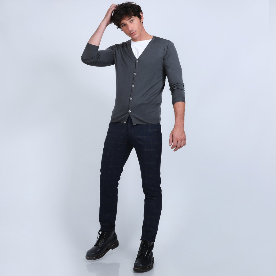 Button-down cardigan in merino wool - Etienne