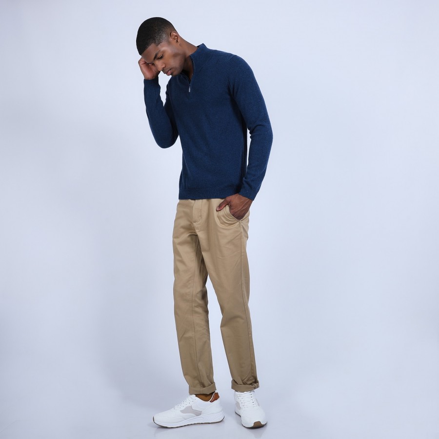 Cashmere zip-up 2-ply jumper - Emile