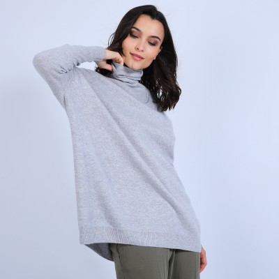 Loose-fit cashmere roll-neck jumper - Boudaa