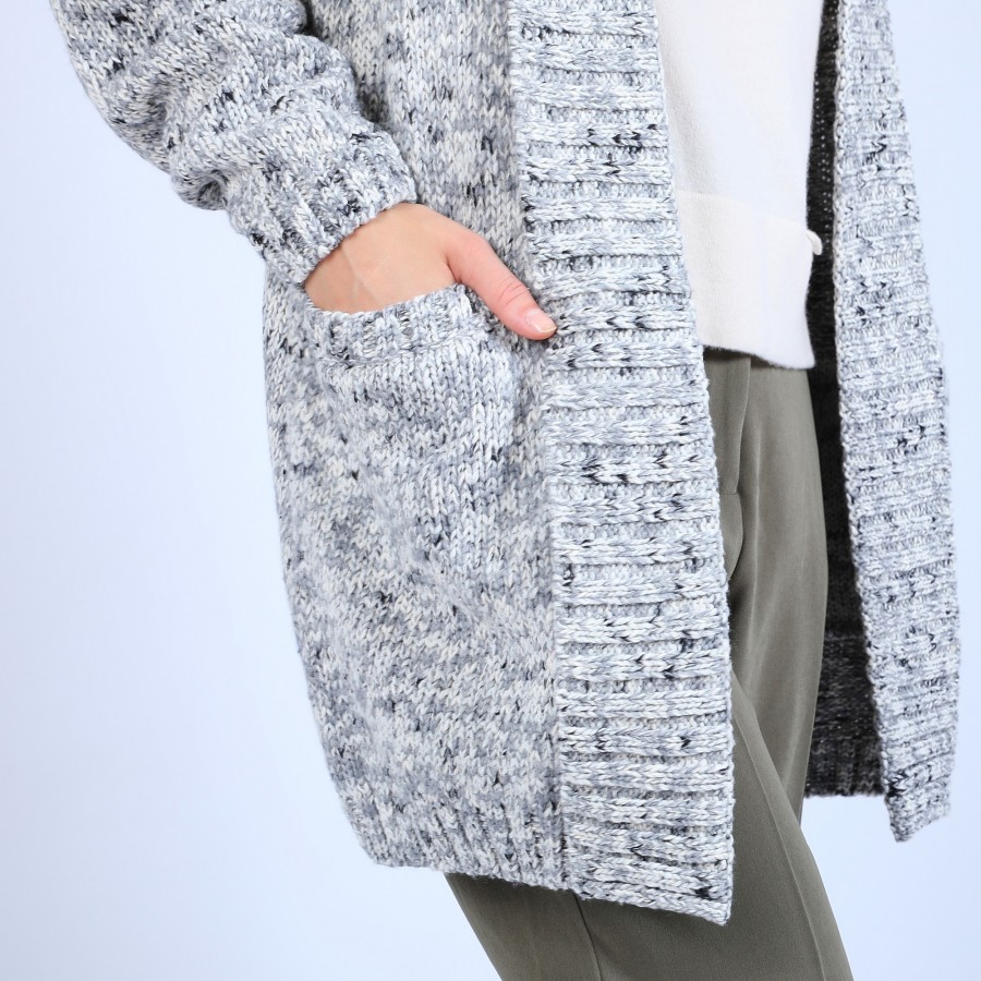 Long marled wool cardigan - Précieux