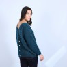 Pull col V avant et arrière en mohair - Simon