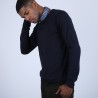 Pull col rond en laine et soie - Barsam