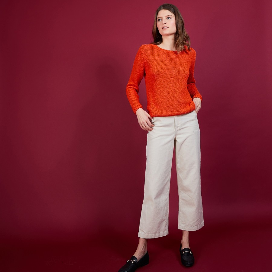 Cotton and wool silk round neck sweater - Benji