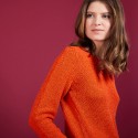BENJI. PULL COL ROND LAINE ET COTON