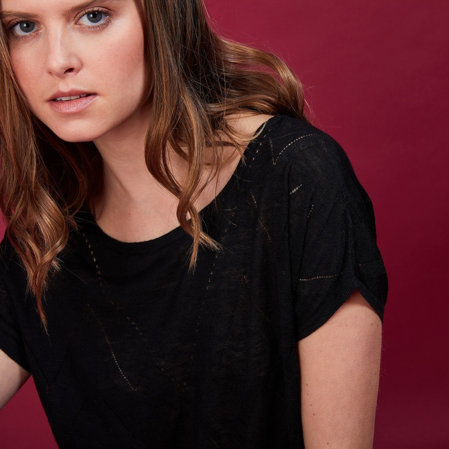 Long flamed linen T-shirt - Colinna