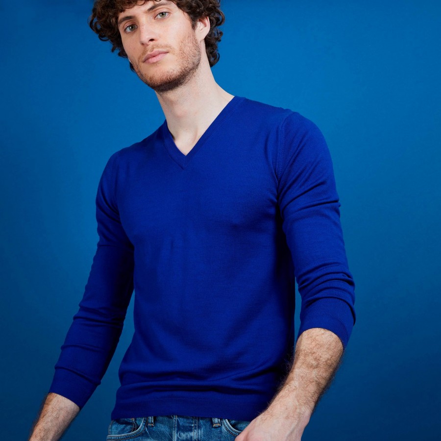 Merino wool V-neck sweater - Badyss