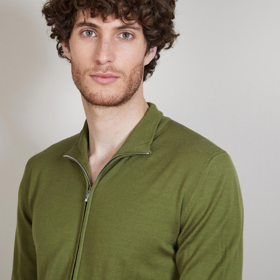 Men's zip-up merino wool cardigan - Estian