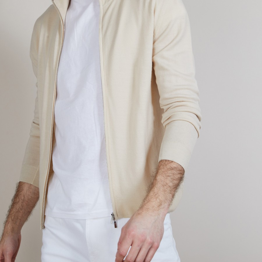 Men's zip-up merino wool cardigan - Estian