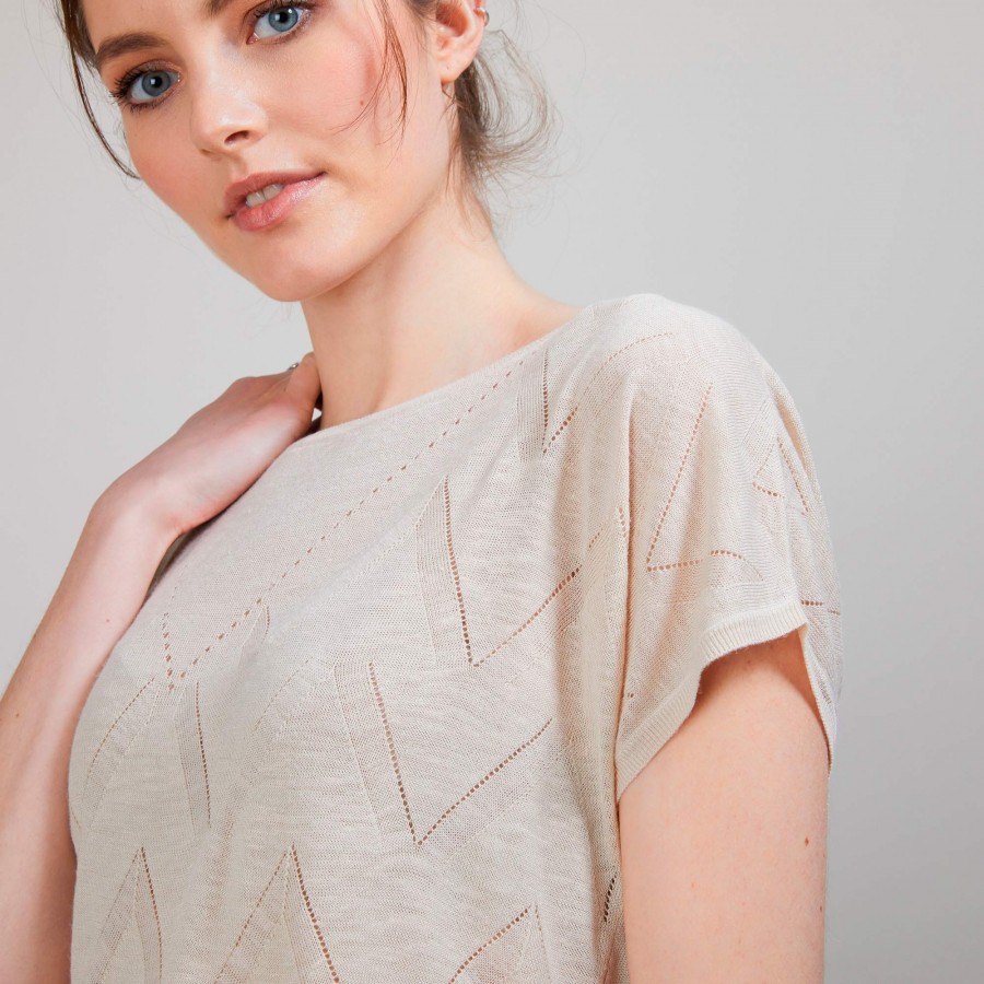 Long flamed linen T-shirt - Colinna