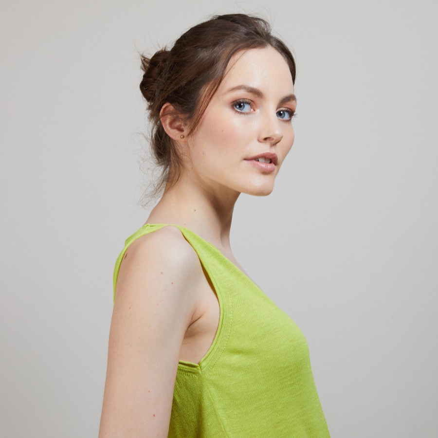 Flamed linen tank top - Boréal
