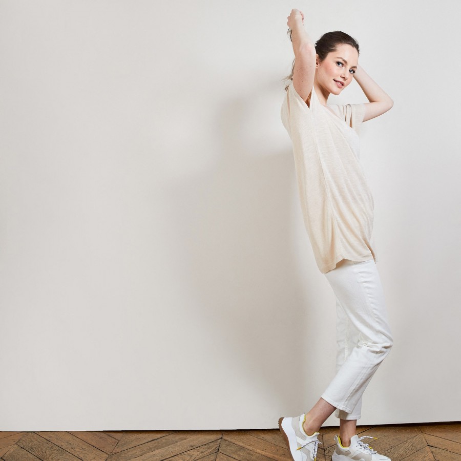 Long flamed linen T-shirt - Bil