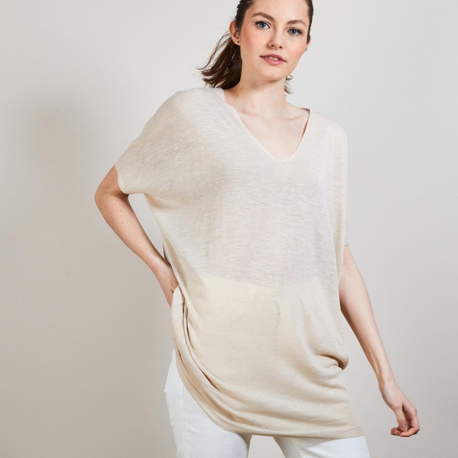 Long flamed linen T-shirt - Bil