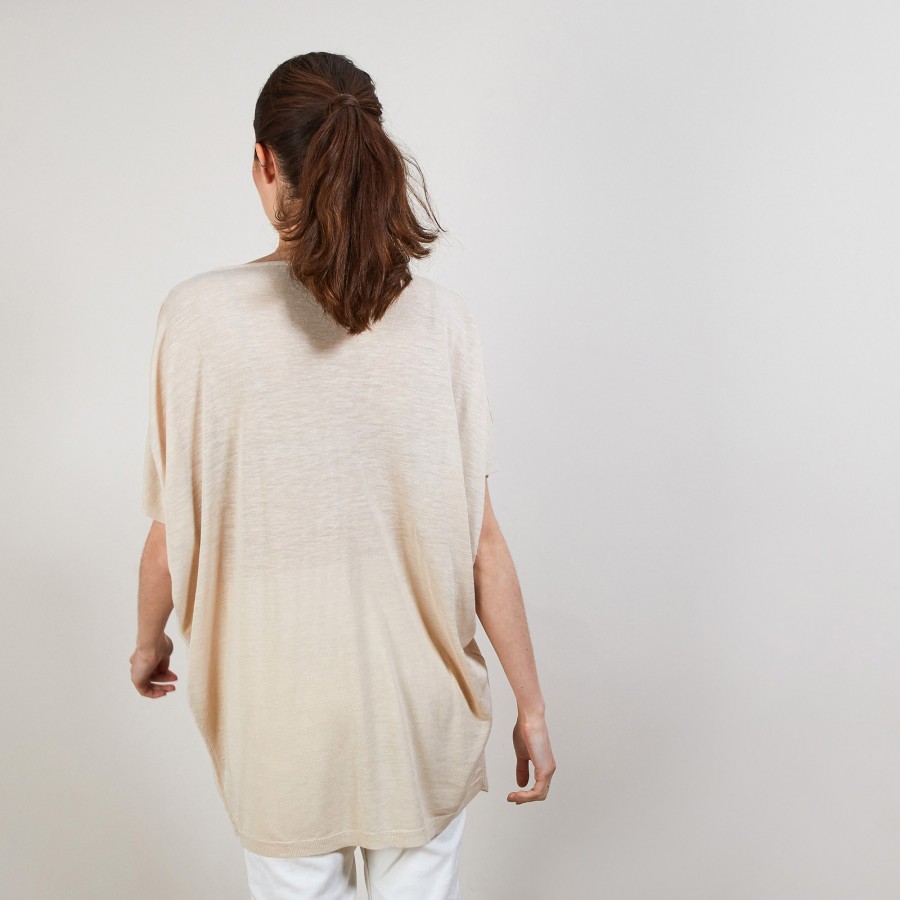 Long flamed linen T-shirt - Bil