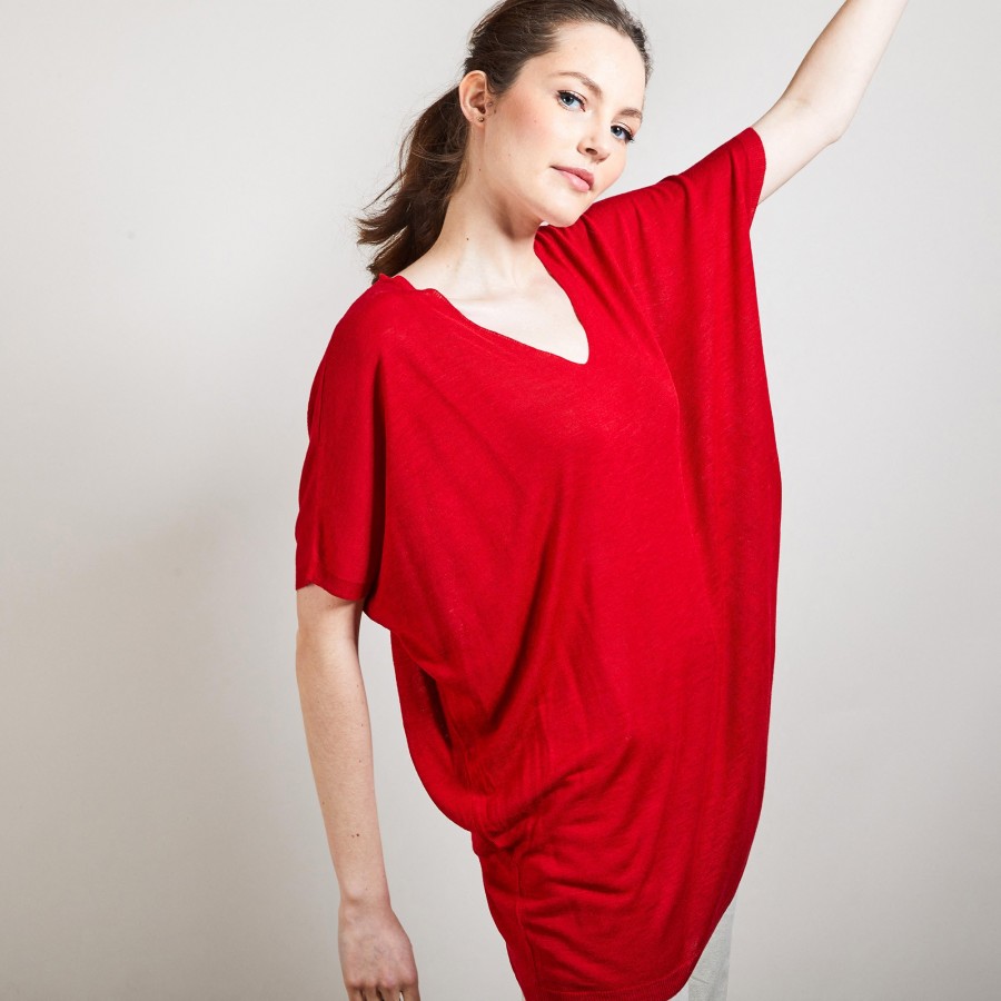 Long flamed linen T-shirt - Bil