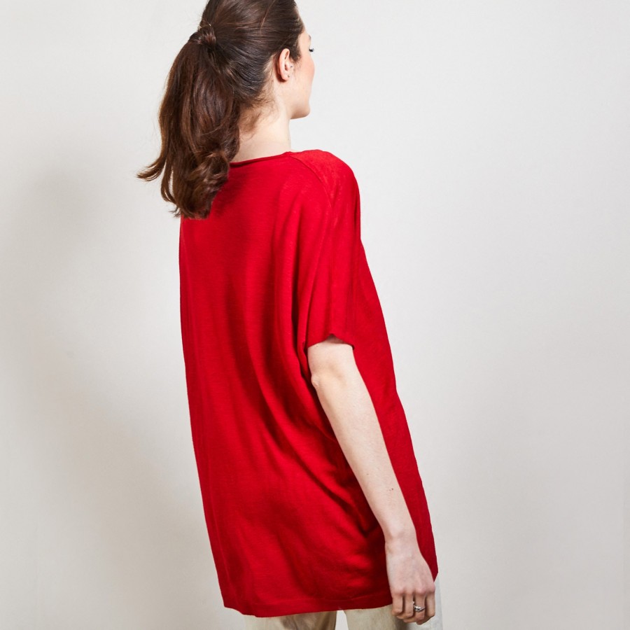 Long flamed linen T-shirt - Bil