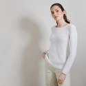 BENJI. PULL COL ROND LAINE ET COTON