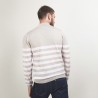 Striped wool sweater with high neck collar - Lazar