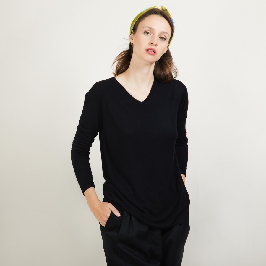 Bamboo Cashmere V-neck sweater - Barbarra