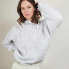Zipped high-neck mohair sweater - Gilda