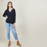 Batwing-sleeves wool sweater - Boxe