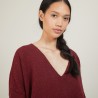 V-neck loose-fitting jumper in wool and silk - Baba
