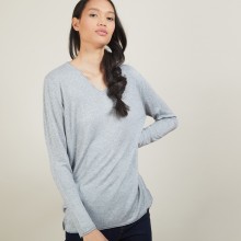 Bamboo Cashmere V-neck sweater - Barbara