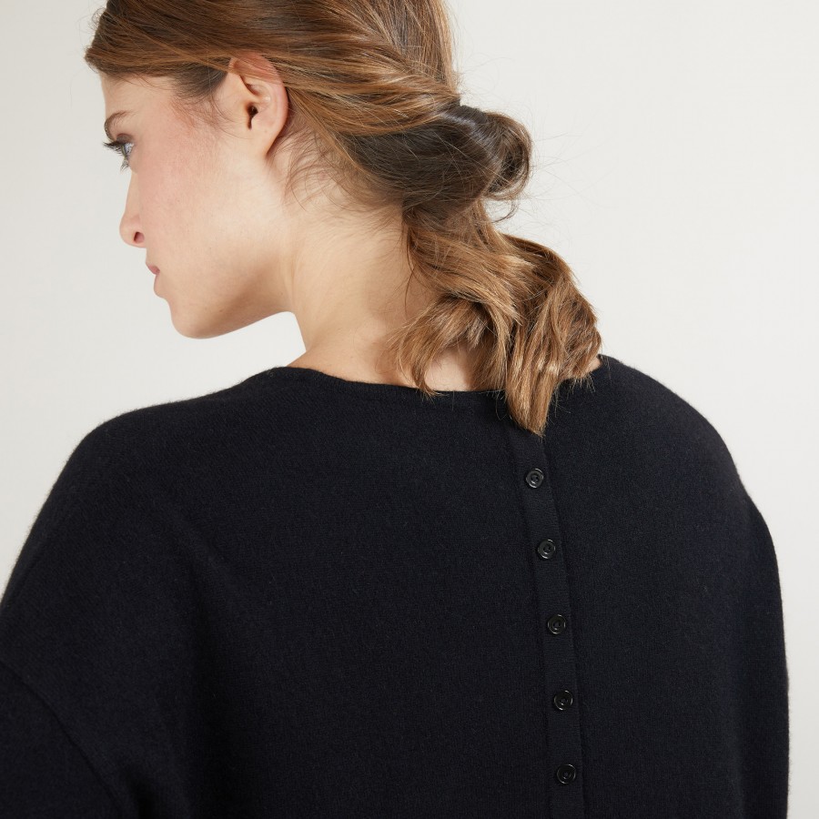 Cashmere buttoned sweater at the back - Bahia