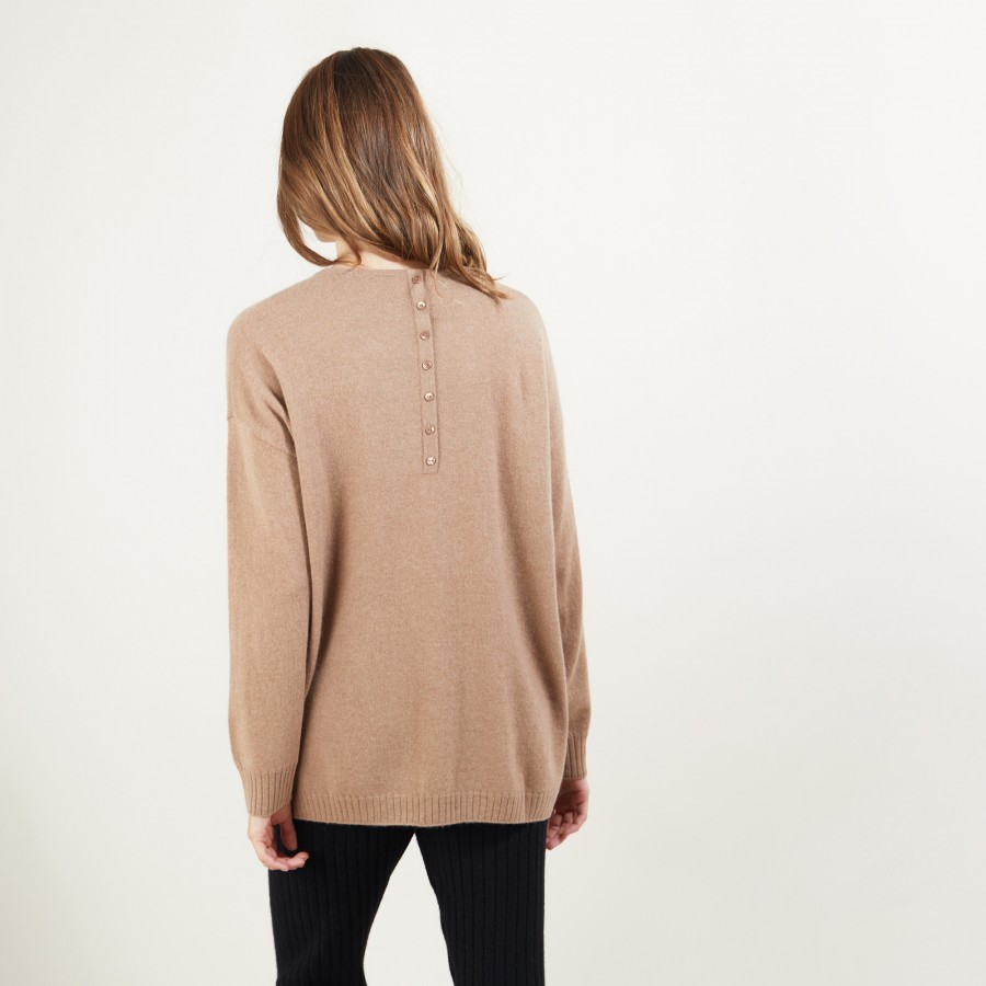 Cashmere buttoned sweater at the back - Bahia