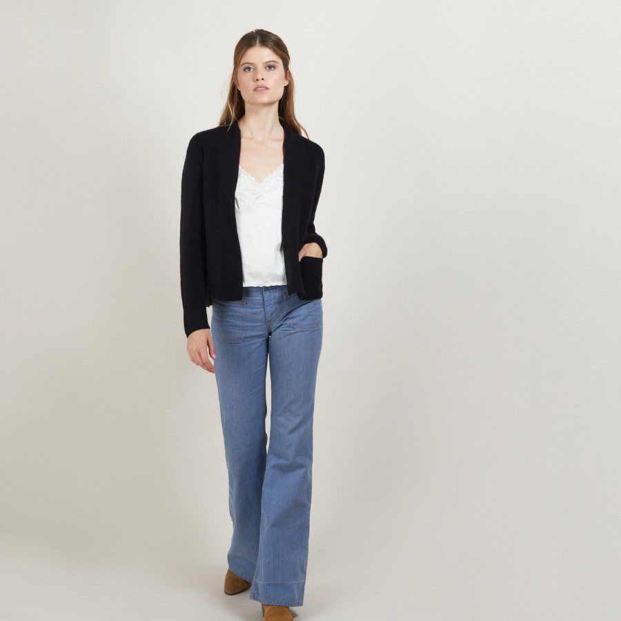 Short cashmere cardigan with pockets - Basma