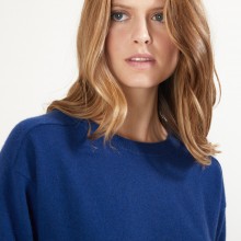 Cashmere round neck sweater with hammer armholes - Bree