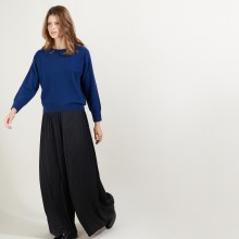Cashmere round neck sweater with hammer armholes - Bree