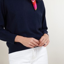 Cashmere round neck sweater with hammer armholes - Bree