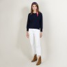 Cashmere round neck sweater with hammer armholes - Bree