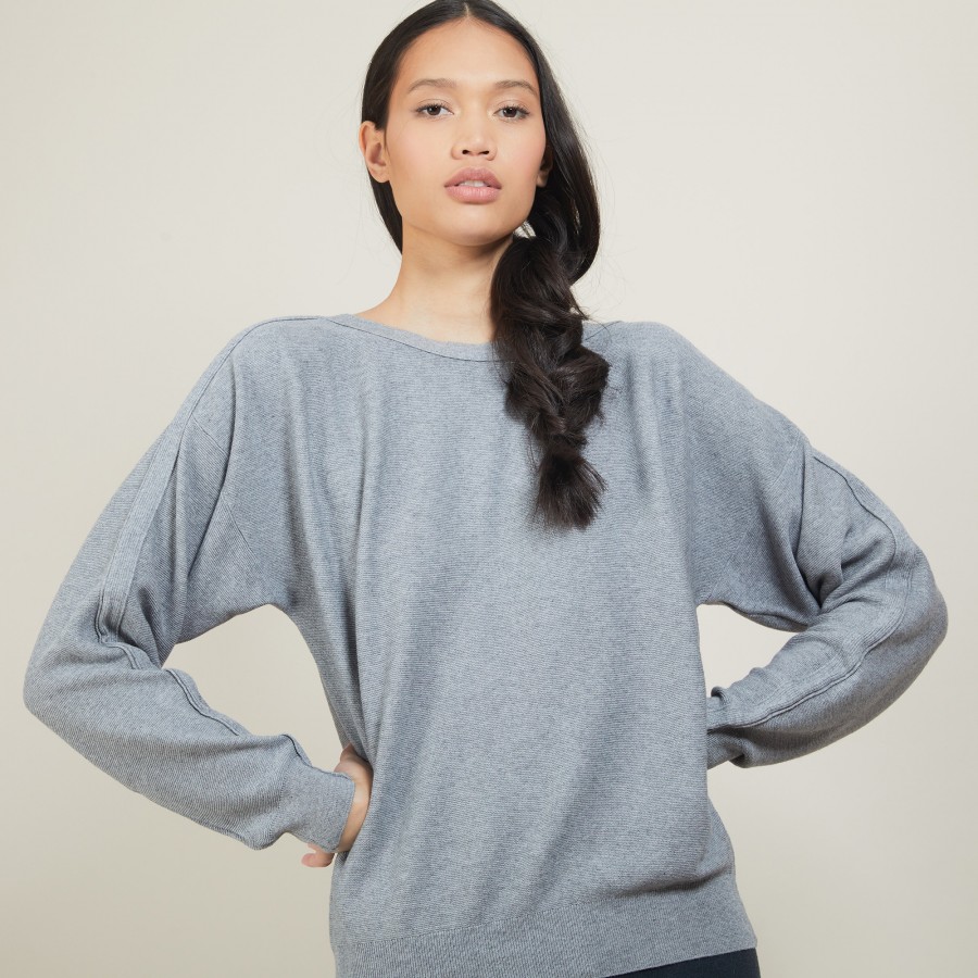 Cotton cashmere boat neck sweater - Felice