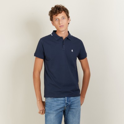Short-sleeved cotton pique polo shirt - Babelle