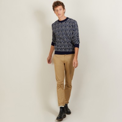 Graphic cotton and wool sweater - Lorente