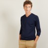 V-neck sweater in wool and silk - Basil