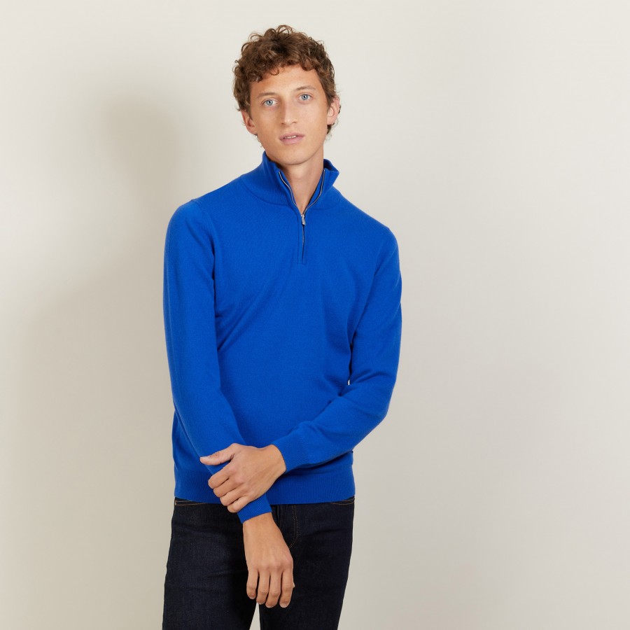 Cashmere sweater with zip neck - BLAISE