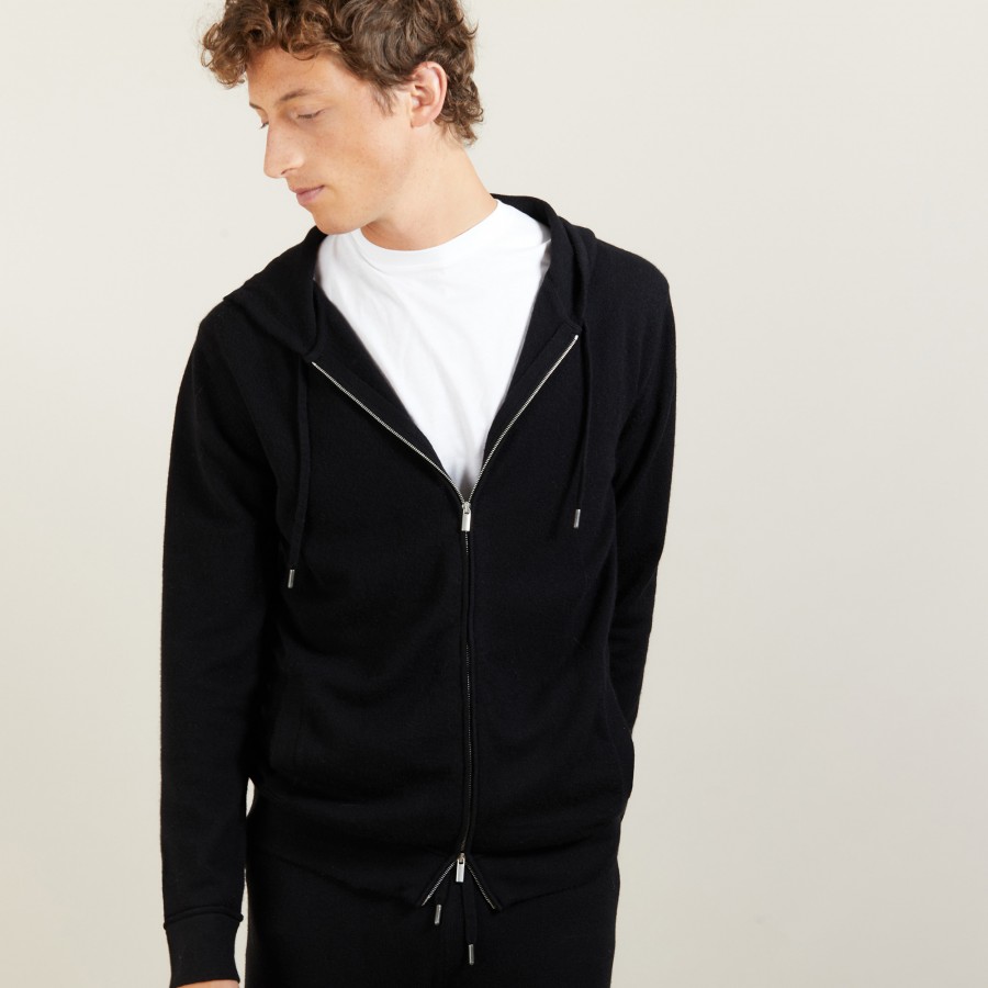 Zipped cashmere hooded jacket - Emilien